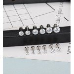 YOVORO 6 Pairs 18-20G Stainless Steel Stud Earrings for Men Women Cartilage Ear Piercings Helix Tragus Barbell 3-8mm
