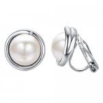 Yoursfs Clip earring Ivory pearl Round Earrings no Pierced Clip on Earrings for girl…
