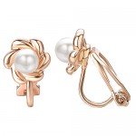 Yoursfs Clip earring Ivory pearl Round Earrings no Pierced Clip on Earrings for girl…