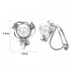 Yoursfs Clip earring Ivory pearl Round Earrings no Pierced Clip on Earrings for girl…