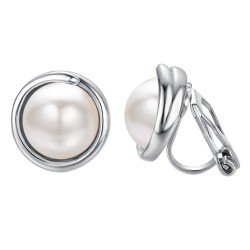 Yoursfs Clip earring Ivory pearl Round Earrings no Pierced Clip on Earrings for girl… Yoursfs Clip earring Ivory pearl Round Earrings no Pierced Clip on Earrings for girl…