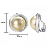Yoursfs Clip earring Ivory pearl Round Earrings no Pierced Clip on Earrings for girl…