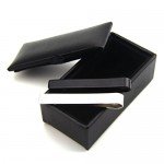 ZUNON Mens Groom Father Wedding Silver Plated Black Tie Clips Pack of 2