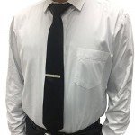 ZUNON Mens Groom Father Wedding Silver Plated Black Tie Clips Pack of 2