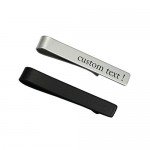 ZUNON Mens Groom Father Wedding Silver Plated Black Tie Clips Pack of 2