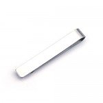 ZUNON Mens Groom Father Wedding Silver Plated Black Tie Clips Pack of 2