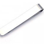 ZUNON Mens Groom Father Wedding Silver Plated Black Tie Clips Pack of 2