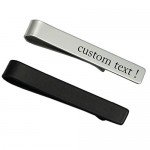 ZUNON Mens Groom Father Wedding Silver Plated Black Tie Clips Pack of 2