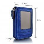 Zipper Credit Card Wallet Leather, MaxGear Genuine Leather Wallets RFID Credit Card Holder Small Wallet