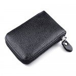 Zipper Credit Card Wallet Leather, MaxGear Genuine Leather Wallets RFID Credit Card Holder Small Wallet
