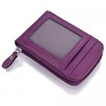 Zipper Credit Card Wallet Leather, MaxGear Genuine Leather Wallets RFID Credit Card Holder Small Wallet