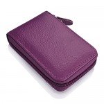 Zipper Credit Card Wallet Leather, MaxGear Genuine Leather Wallets RFID Credit Card Holder Small Wallet