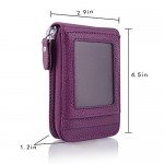 Zipper Credit Card Wallet Leather, MaxGear Genuine Leather Wallets RFID Credit Card Holder Small Wallet