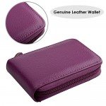 Zipper Credit Card Wallet Leather, MaxGear Genuine Leather Wallets RFID Credit Card Holder Small Wallet