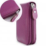 Zipper Credit Card Wallet Leather, MaxGear Genuine Leather Wallets RFID Credit Card Holder Small Wallet