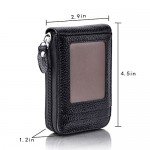 Zipper Credit Card Wallet Leather, MaxGear Genuine Leather Wallets RFID Credit Card Holder Small Wallet