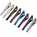 Zysta 2-8pcs Mixed Mens Exquisite Tie Bar, Stainless Steel Luxury Fashion Tie Pinch Clip, Set for Regular Ties 2.3 Inch + Gift Box