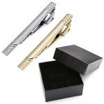 Zysta 2-8pcs Mixed Mens Exquisite Tie Bar, Stainless Steel Luxury Fashion Tie Pinch Clip, Set for Regular Ties 2.3 Inch + Gift Box