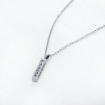 diamondidde Personalized Custom Message Names Pendant Necklace Unisex Stainless Steel Vertical Cuboid Bar Necklace