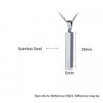 diamondidde Personalized Custom Message Names Pendant Necklace Unisex Stainless Steel Vertical Cuboid Bar Necklace
