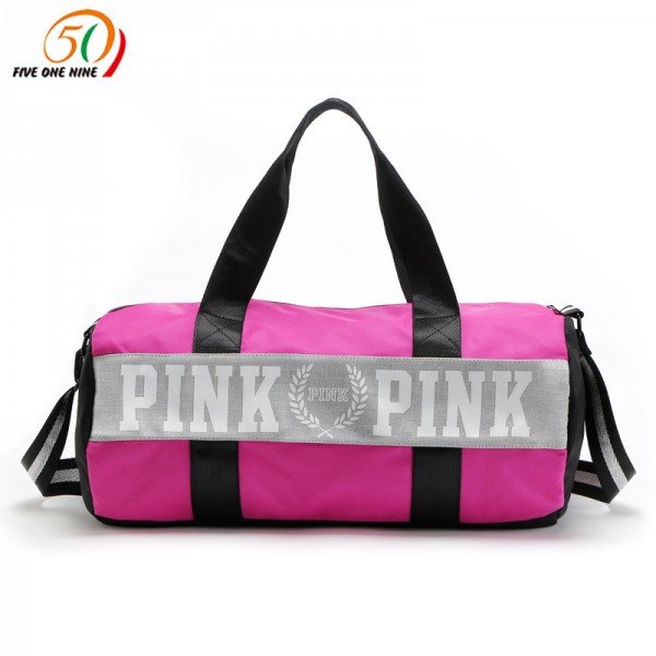 large capacity tote bag pink stripe duffle bag Victoria fit beach shoulder bag secret weekend vs handbags for women 2018 bolsa