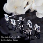 "STUNNING FLAME" 18K Gold Plated Silver Princess Cut Simulated Diamond CZ Stud Earrings