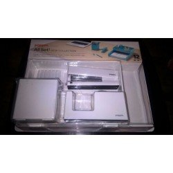 Poppin All Set. 12-Piece Desk Collection (white,aqua,dark grey and orange)